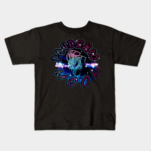 Pandemic Moon- Neon Lights Kids T-Shirt by Benjammin87